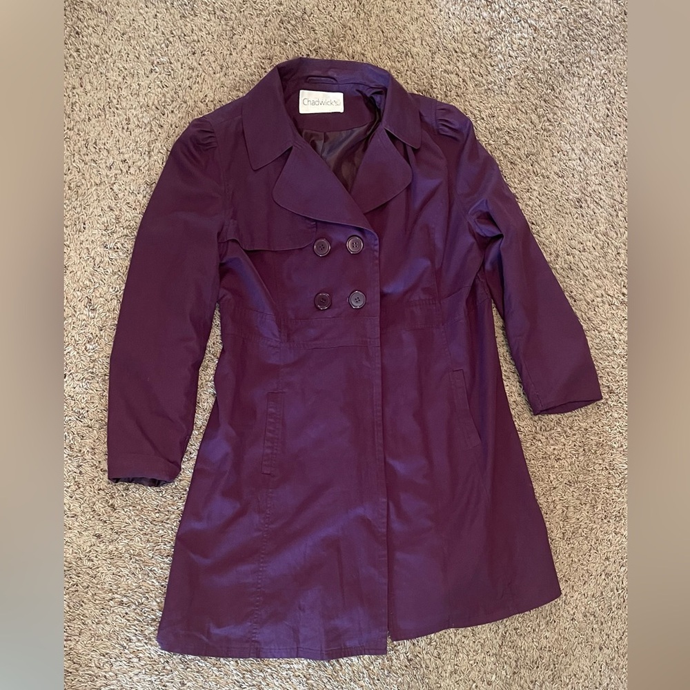 Chadwick’s of Boston Classic Lined Trenchcoat Raincoat in Purple